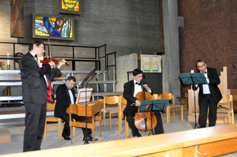 Das Quartett in Aktion, von links: Mtys Bartha, ...
