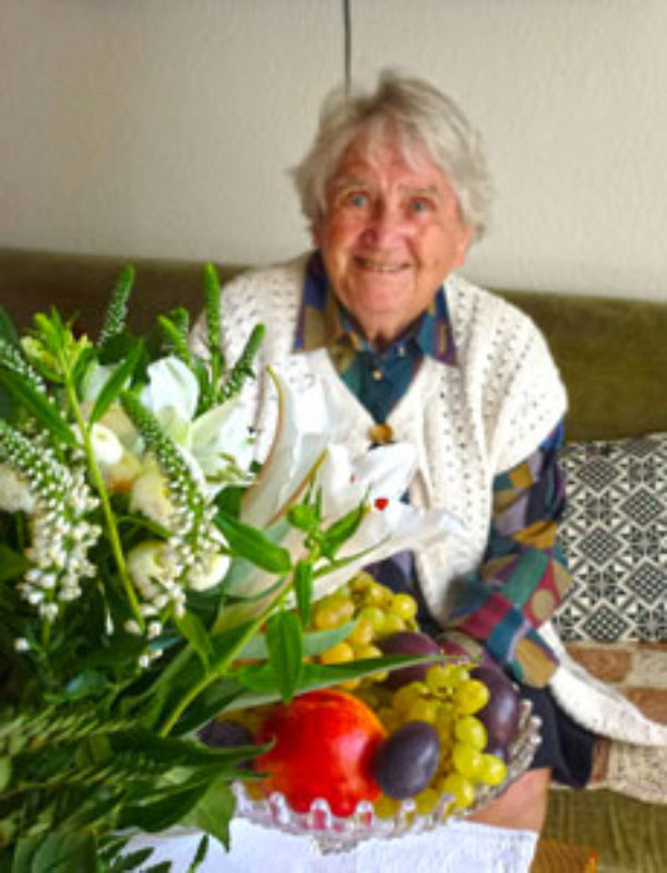 Helene Acker an ihrem 95. Geburtstag, 2013. Foto: ...