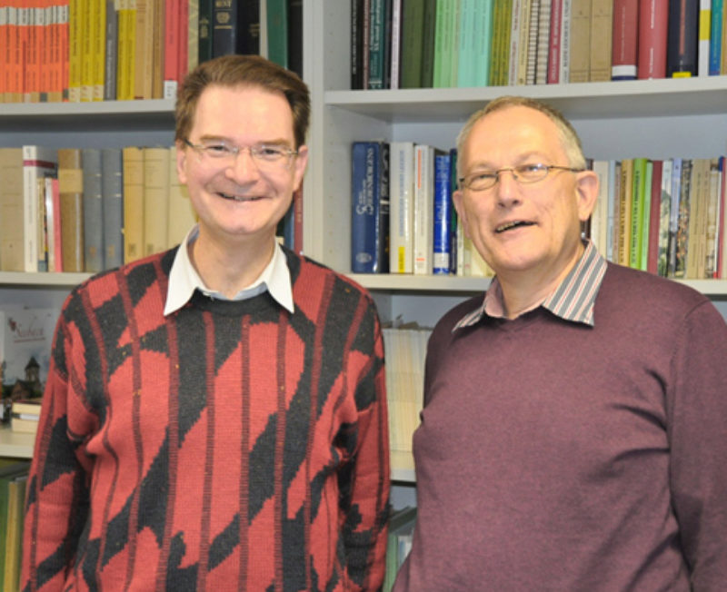 Ulrich Wien (links) und Martin Armgart in der Uni ...