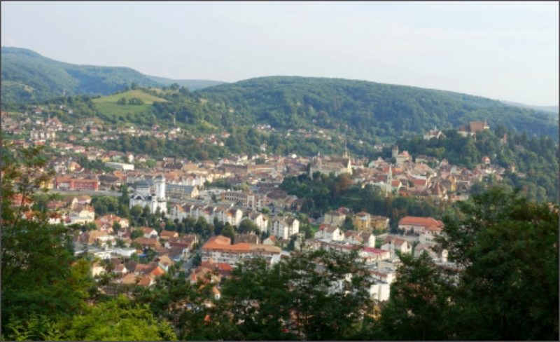 Ausblick von der Villa Franka auf Schburg. ...