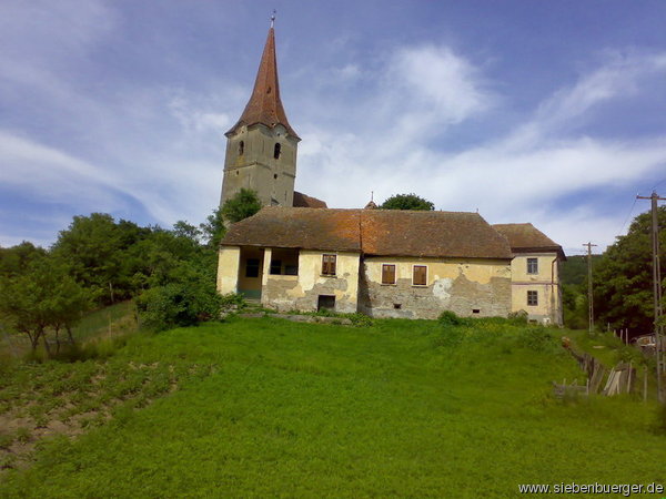 Blick zum Pfarrhaus ,Kirche,Schule von Felldorf