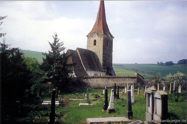 Kirche und Friedhof von Felldorf 1994