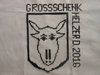 Groschenker Ochsenkopf als Orts-Wappen des Harbachtales in Kreuzstich-Muster